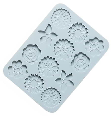 Cabilock 3 Stück Blumen Backform Blumen Design Kekse Backform Silikonform Blumen Design Kuchenform Silikonform Kuchenherstellungsform Fondantform Fondantform