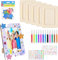 UieaMsio 6 StÜCk Bilderrahmen für Diy Holzfarbe Bilderrahmen Bastelset Kinder Bilderrahmen Set Holz Selbstklebende Glitzersteine Glitter Moosgummi Sticker Holzbilderrahmen Kinder für Geburtstage