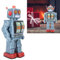 TYTOGE Metal Tin Robot Toy Retro Electric Rotating Figures Model Adult Collection Kids (Blue)