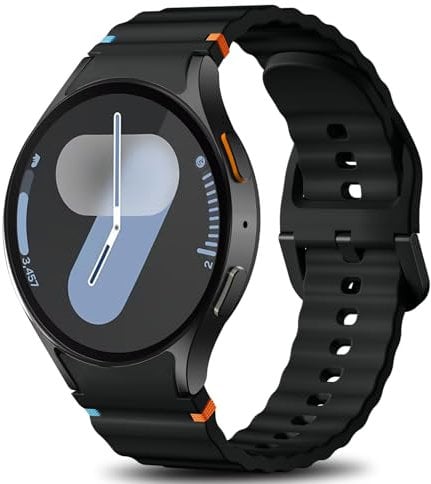 Ynitec Cinturino Compatibile con Samsung Galaxy Watch 7 40mm 44mm - 2025 Aggiornato No Gap Sport 20mm Cinturino in Silicone per Galaxy Watch 6 5 4 FE/Classic/Pro, Negro