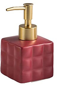 Dispensador de ducha de cerámica de 7.4 onzas para baño y cocina, recipiente de jabón de mano con soporte de aceite esencial, color C