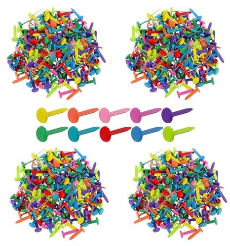 PARFCO Rundkopfklammern, 400 Stück Musterklammern, Farbe Runde Enden Musterbeutelklammer, mit Aufbewahrungsbox, Scrapbooking klammern, für Scrapbooking, Papier, Karten