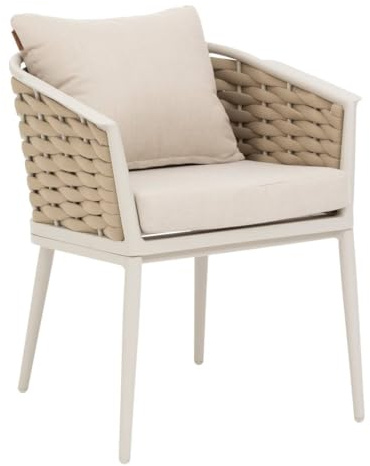 Hespéride – 2er-Set Yconia Gartensessel, Ton & Beige, rostbeständiger, wasserabweisender Stoff, abnehmbare Kissen, Möbel für Terrasse und Balkon