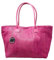 Chicca Borse Borsa a Spalla Grande Shopper da Donna in Pelle (Pitonato Fucsia)