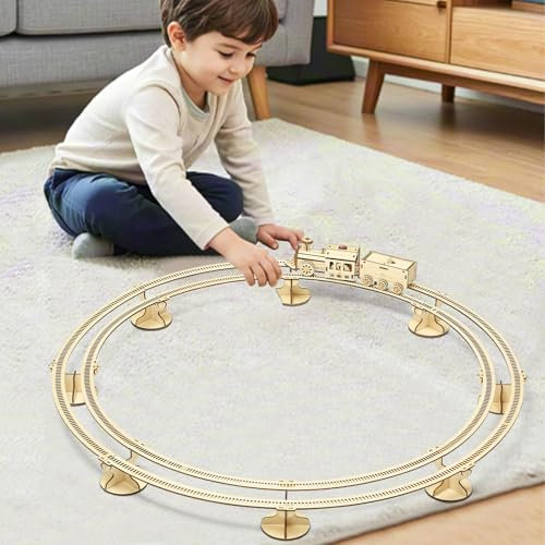 3D Holzpuzzle Zug Bausatz – DIY Mini Schienenzug mit Motor & Gleis, Kniffliges Bastelset für Erwachsene & Teens, Kreatives Geschenk für Weihnachten & Geburtstag