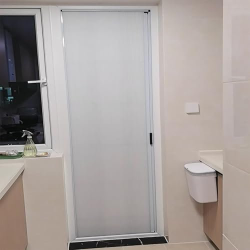 Porte Accordéon Interieur sans Perçage Intérieur Portes Accordéon Pliables, Cuisine/Salle de Bain Simple Porte Pliante Montage Latéral, Occultant Portail Accordéon Coulissant à Plusieurs Volets(25x8