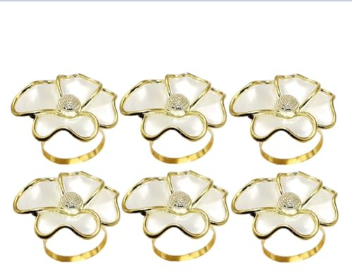 YEHEI Blumen- - Elegante Serviettenhalter-Set für Papierservietten und Tischdecken, 6er-Set, A