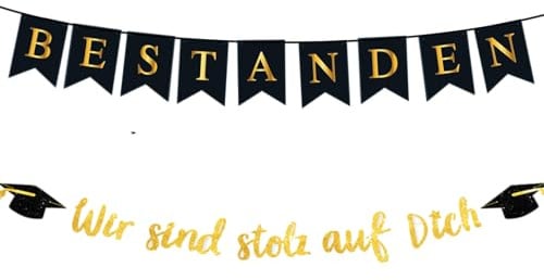Abitur 2026 ABI Deko Abschluss Deko Prüfung Bestanden Girlande Wir Sind Stolz auf Dich Banner Geschenke zum Führerschein Bachelor Master Ausbildung Matura Junge Mädchen