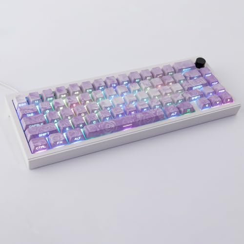 Sunzit Pink Keycaps,166 Keys PBT Custom Translucent Keycaps,Cherry Profile Crystal Jelly Keycap Set,Cute Shine Through Keyboard Key caps for Mechanical Keyboards