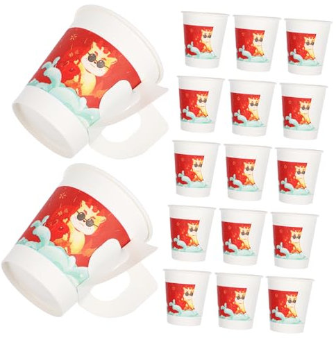 PRETYZOOM 50 Pezzi Gestire la tazza di carta colorato piccolo servire IL di grandi dimensioni piccoli bicchieri di carta tazze calde Tazzine da caffè piccole tazze rosso