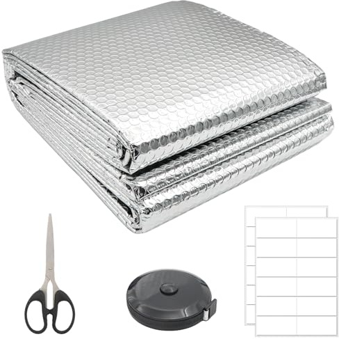 Panneaux réflecteurs de radiateur - 5 m x 0,6 m - Feuille d'aluminium à bulles - Rouleau d'isolation thermique pour mur, loft, caravane, maison, abri de jardin, voiture - 3 mm d'épaisseur