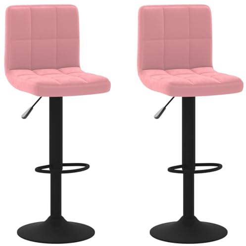 Gecheer Sgabelli da Bar 2 pz Rosa in VellutoDivano alto moderno