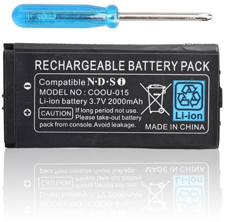 Ersatzakku TWL-003 Kompatibel mit Nintendo DSi, NDSi Game Player mit Reparaturwerkzeug, 2000mAh DSi Akku(Nicht für Nintendo DSi XL, DSi LL, DS Lite)