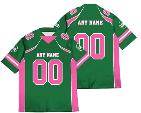 Magliette Personalizzate Maglie da Football Americano Magliette Sportive Unisex ad Asciugatura Rapida, Adatte per allenamenti e Partite Stampa Personalizzata di Nome e Numero Verde