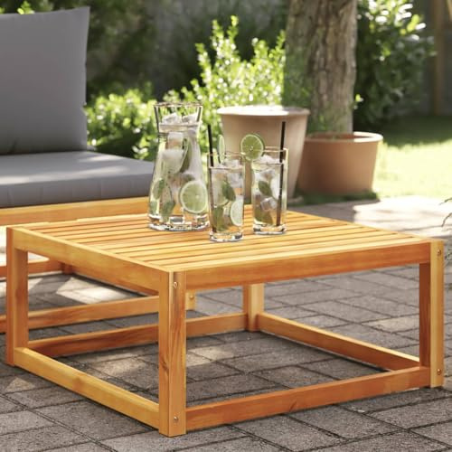 LoogCape Gartentisch Akazie Massivholz 65x65x29 cm, Stabiler Beistelltisch für Outdoor Couch und Terrassenmöbel, wetterfestes Design für Garten und Balkon