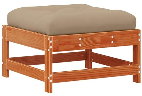 vidaXL Gartenfußstütze Massives Kiefernholz Wachsbraun, Garten und Terrasse, Modulares Outdoor-Sofa, Zeitgemäße Sitzgelegenheit für Elegantes Wohnen, Bequeme Lounge-Möbel