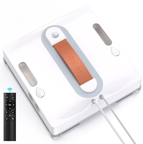 Lubluelu Robot Lave-Vitres avec Navigation IA et Aspiration 8 kPa | Double pulvérisation, réservoir 160 ml, sécurité 8 niveaux, planification intelligente pour vitres, miroirs et carrelage