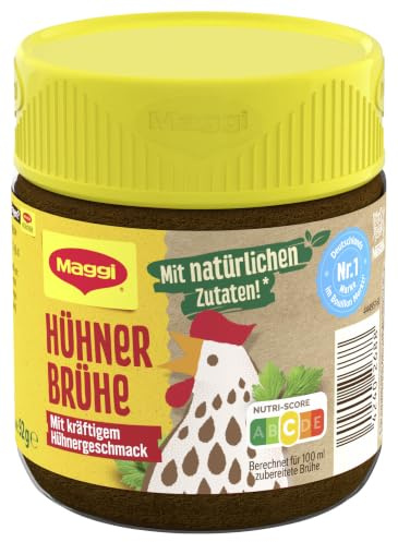 MAGGI Hühner Brühe im Glas, 1er Pack (1 x 92g) | Die Basis für Suppen oder als universelles Würzmittel zum Verfeinern von Gerichten, mit natürlichen Zutaten