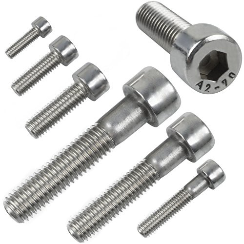 Stahlia Zylinderkopfschrauben M4 x 20 mm Edelstahlschrauben (50 Stück) Vollgewinde Innensechskant Maschinenschrauben Zylinderschrauben Schrauben Set