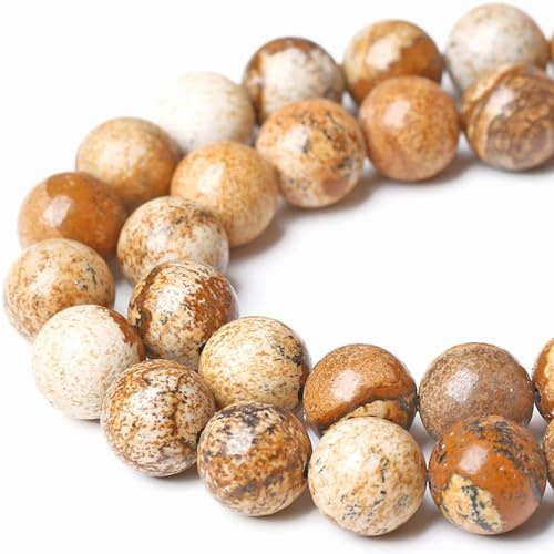 6mm Natural Picture Jasper Beads Round Gemstone Loose Beads for Jewellery Making (63-66pcs/strand)