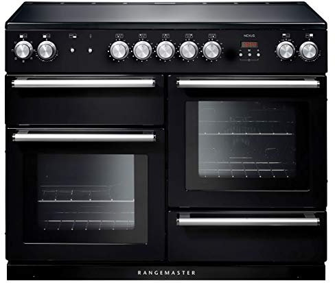 Rangemaster Nexus NEX110EIBL/C 110cm Electric Range Cooker with Induction Hob - Black/Chrome - A/A Rated