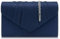 Milisente Clutch Damen, Elegante Wildleder Abendtasche Umschlag Crossbody Klassisch Clutch Tasche (Blau)