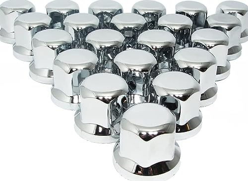 Chrom LKW Anhänger Felgen Schraubenkappen, 20 Stück, 32 mm, 20x - Ideal für LKW und Anhängerfelgen, Robuste und Langlebige Konstruktion