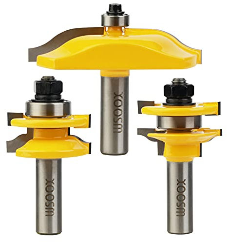 WSOOX 1/2 Inch Shank Router Bit Set, Round Over Raised Panel Cabinet Door Ogee Rail and Stile Router Bits, Woodworking Wood Cutter, Groove Tongue Milling Tool for Woodworking