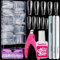 Clear Fake Coffin Nail Tips, Teenitor Long Acrylic Full Cover Nail Tip Press On Nails, 600pcs Ballerina False Nails Nail Glue, Nail Files And Buffer Polisher Nail Brush, Nail Clipper Set for Beginners