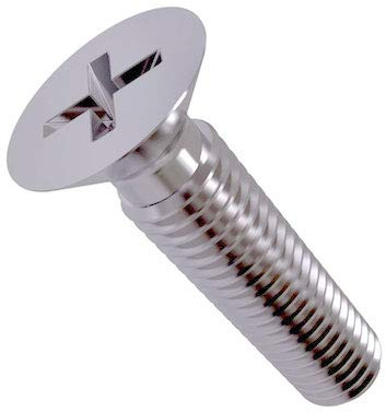 M6x10 Tornillos para metales avellanados, pernos Phillips, sujetador de cabeza plana empotrada en cruz 6mm Tornillos galvanizados adecuados para metal, construcción, instalación, bricolaje (25 pack)