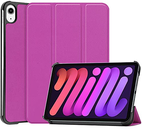 Lobwerk Funda para Apple iPad Mini 6 2021 6ª generación 8.3 Pulgadas Tablet Funda Delgada con función Atril y función de Encendido y Apagado automático Lila