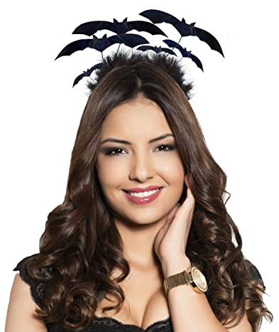Hatstar Fledermaus Haarreif | Stirnband mit fliegenden Horror Fledermäusen | Vampir Haarband | Haarschmuck für Kinder Damen & Herren | Kopfschmuck zu Halloween Karneval Fasching Kostüm Party´s