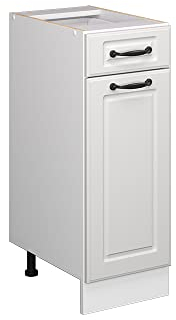 Vicco Küchenunterschrank R-Line, Weiß Landhaus/Weiß, 30 cm ohne Arbeitsplatte