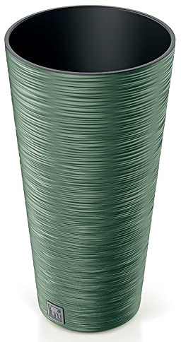 Erdgrüner Pflanzkübel, mit Behälter, Kollektion FURU, 30 x 30 x 57,5 cm, Fassungsvermögen 15 L.