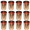 OSNICA Lot de 12 gobelets martelés en cuivre pur pour la guérison ayurvédique - Hauteur : 9,5 cm