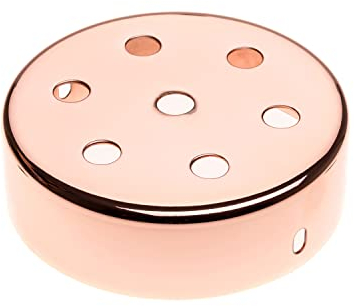 AMARCORDS - Kit Baldachin rosetten aus Metall, 7 Löcher, Farbe KUPFER, Lampengehäuse komplett mit Kabelklemmenzubehör, Schrauben und Deckenhalterung. Durchmesser 100 mm, Höhe 35 mm