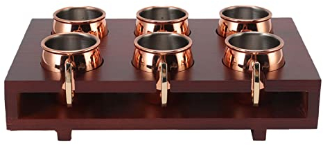 OUKENS Moscow Mule Copper Mugs - Set Of HANDCRAFTED Solid Stainless Steel Mugs Easy Cleaning Insulation 2oz, Gift Set with Shelf for Bar