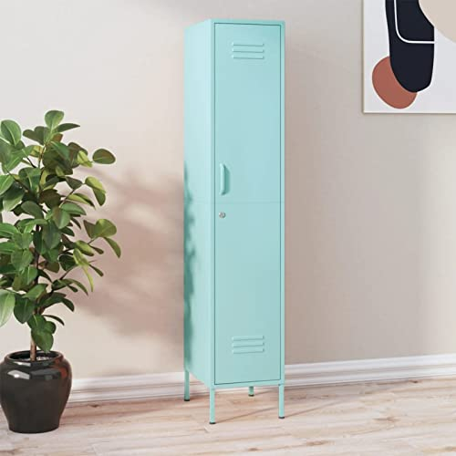 Festnight Schließfachschrank Lagerschrank Spind Metallschrank Fächerschrank Wertfachschrank Metallspind Schließfach Minzgrün 35x46x180 cm Stahl