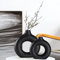 Keramik Vases - Schwarze Set of 2 Blumenvasen aus Keramik für Wohnungsdeko Trockenblumen Deko Vasen für Tischdecko mit Pampasgras, Zimmer Deko für Geschenk, Kleine Mittelgroße
