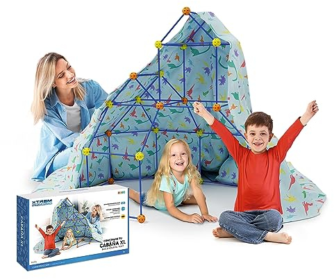 Cabane Enfant Interieure XL | Kit Construction Cabane Enfant | Jeux De Construction 102 Piéces | Construction Enfants 5 Ans | Jeux Exterieur | Creative Forts | Cadeau 6 Ans