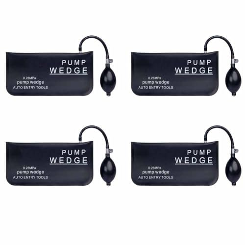 SHTGOI 4 Stück Montagekissen Große Rechteckig Luftkissenheber Air Pump Wedge Auto Fenster Hebekissen Spreizkissen Belastung bis 200kg Pumpkissen für Fenster Installation Auto-Reparatur Schwarz1#