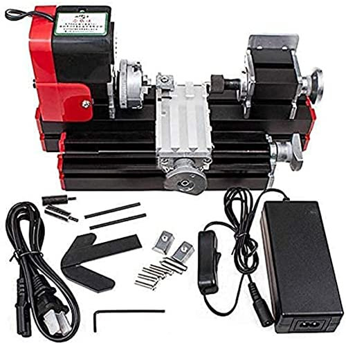 Tornio Multifunzione Mini tornio per Metalli, 12V 2000 Giri/min Tornio da banco Tornio Parallelo di precisione velocità variabile per Foratura e tornitura di Metalli