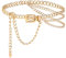 Amabro Taillenkette Damen Hüftkette Kettengürtel, Mehrschichtiger Taillenkettengürtel Lang Taillengürtel Pirat Bauchkette Frauen Ketten Gürtel für Kleid Verstellbare Body Link Gürtel