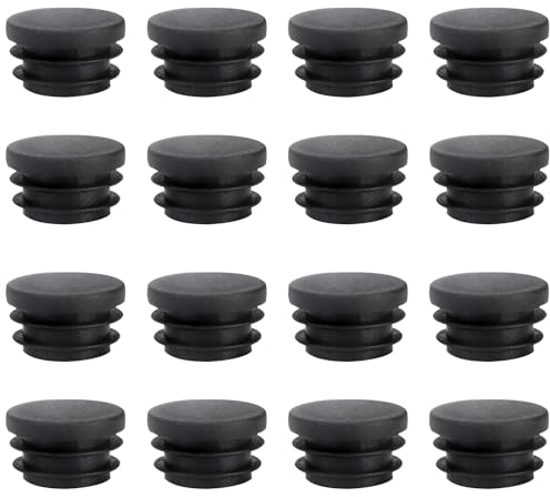 16 Stück Lamellenstopfen Rund 22mm für Rundrohr, Runde Zaunpfosten Kappen Aus Robustem PE Kunststoff, Rohrstopfen 22mm Zur Rohrabdeckung Von Stahlrohr, Edelstahlrohr,Alurohr & Aluprofil-Schwarz