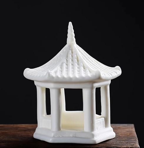 DECRZPB Figurine de pavillon Blanc en Porcelaine Ornement en céramique Sculpture Artisanale décoration de Bureau Cadeau de Mariage