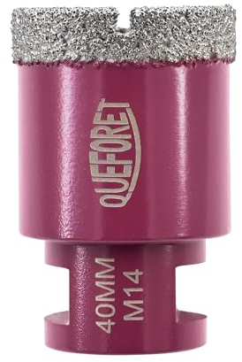 QUEFORET Diamond Drill Bit 40mm x M14 - Diamond Hole Saw for Ceramic Porcelain Tile Marble Granite
