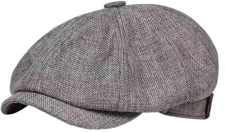 Perfeclan lässige Ballonmütze für Damen, Schirmmütze Kappe Barett Maler Mütz Bakerboy Schiebermütze Newsboy Cap Cabbie-Mütze, Elastischer Rückseite, mit Schirm Frühling-Sommer, dunkelgrau