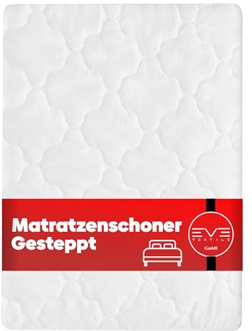 Eve Textile® Gesteppter Matratzenschoner 90x200 cm Matratzenauflage Matratzenbezug; Topper Milbenbezug Matratzenhülle bis 20 cm Matratzenhöhe; Matratzentopper für Betten & Boxspringbett