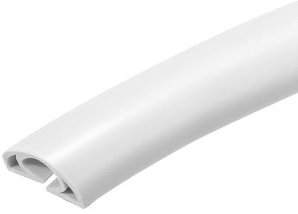 sourcing map 5.9ft Floor Cord Cover PVC Cable Protector 0.5Wx0.3H Cable Management White