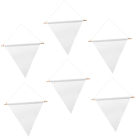 KITANDOVE 6 Stück Diy Blanko-flaggen Segeltuch Deko-flaggen Party-hänge Blanko- Für Feiern Wand